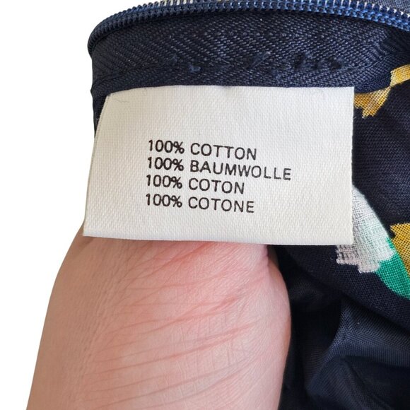 Daks Navy Blue Lemon Print Long Length Skirt Sz 12 - Picture 6 of 7